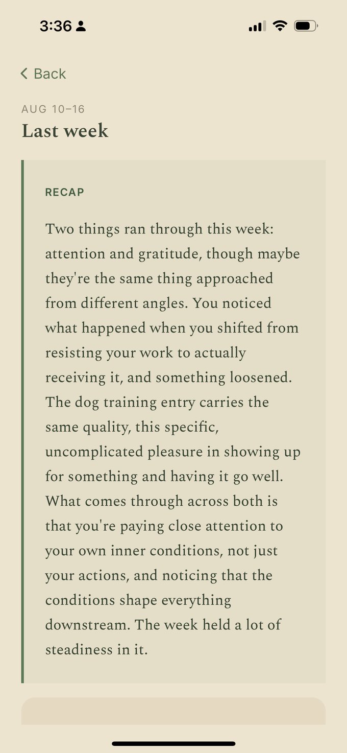 A weekly recap describing what ran through the week